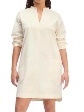 NWOT Everlane The Long Sleeve Organic 
Cotton Utility Mini Dress Bone Size M